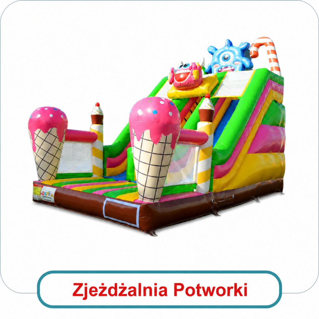 Zjeżdżalnia dmuchana potworki do wynajęcia